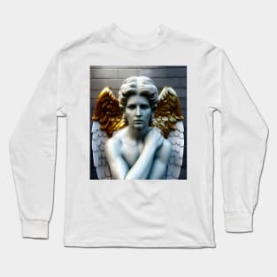 Angel from heaven holy and melancholic statue Long Sleeve T-Shirt